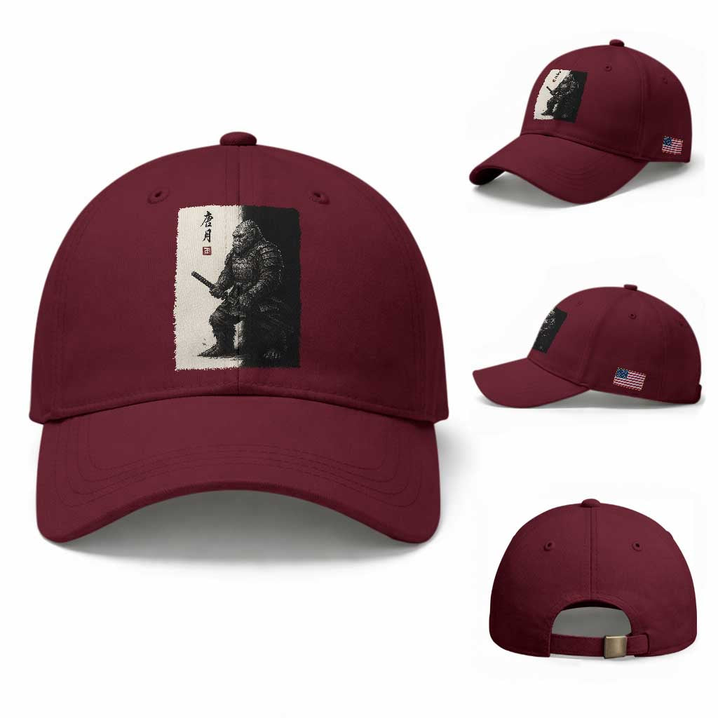 Samurai Bigfoot Baseball Cap Japanese Vintage Graphic Sumie Warrior Art