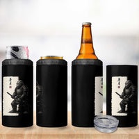 Samurai Bigfoot 4 in 1 Can Cooler Tumbler Japanese Vintage Graphic Sumie Warrior Art