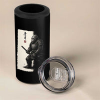 Samurai Bigfoot 4 in 1 Can Cooler Tumbler Japanese Vintage Graphic Sumie Warrior Art