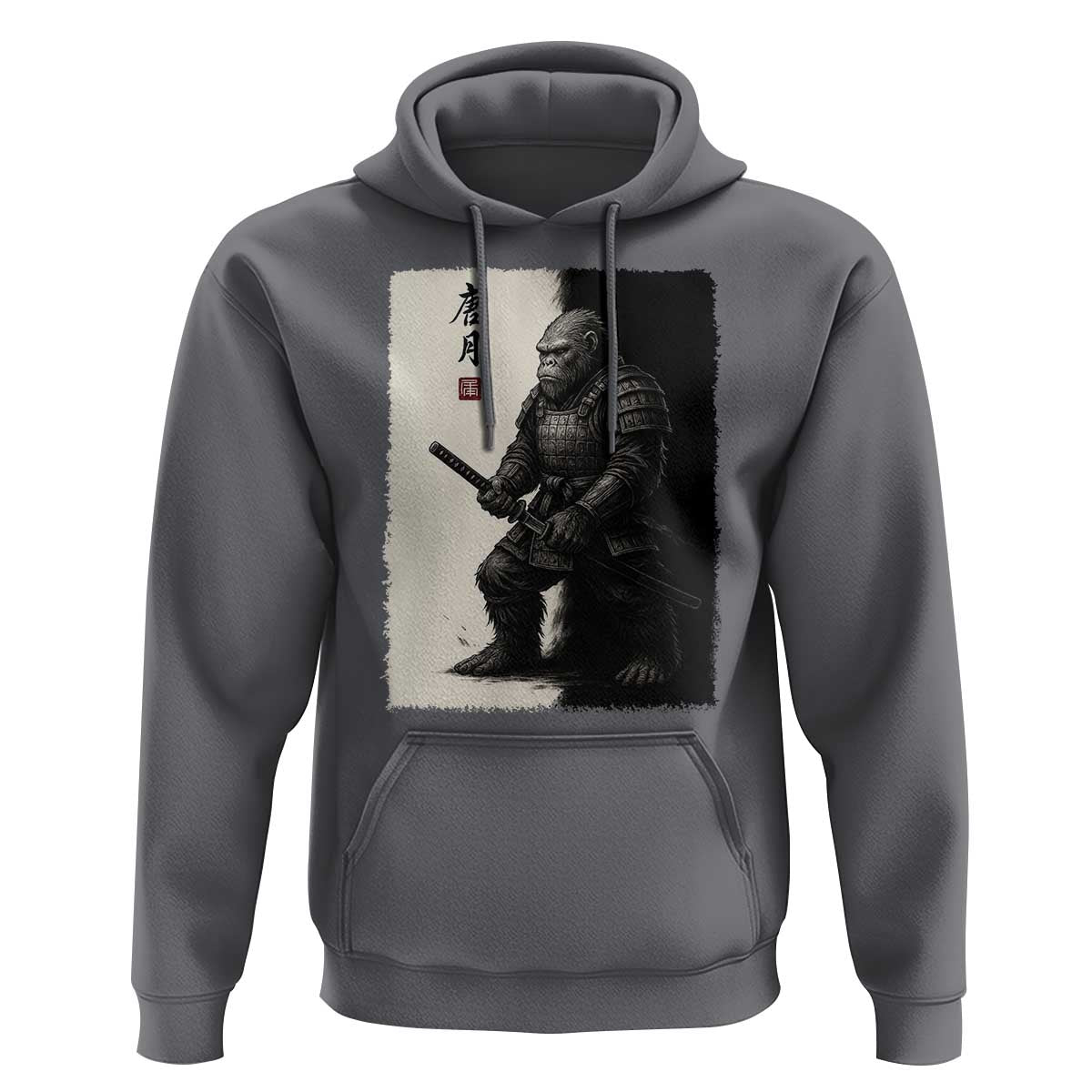 Samurai Bigfoot Hoodie Japanese Vintage Graphic Sumie Warrior Art - Wonder Print Shop