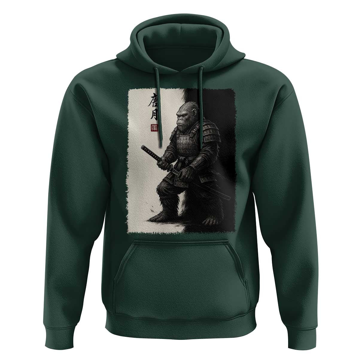 Samurai Bigfoot Hoodie Japanese Vintage Graphic Sumie Warrior Art - Wonder Print Shop
