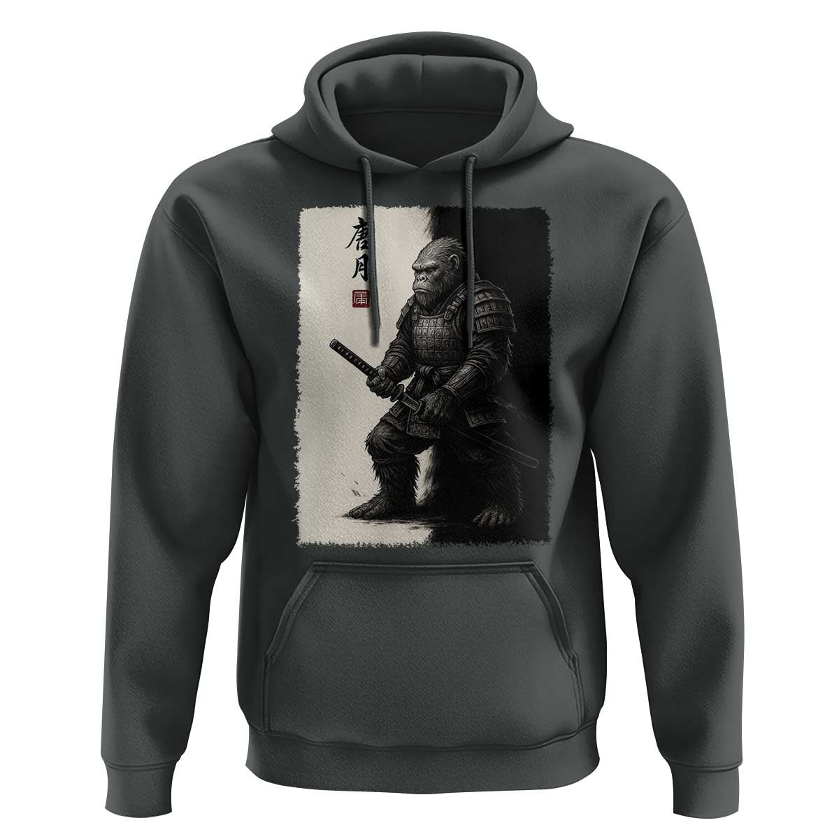 Samurai Bigfoot Hoodie Japanese Vintage Graphic Sumie Warrior Art - Wonder Print Shop