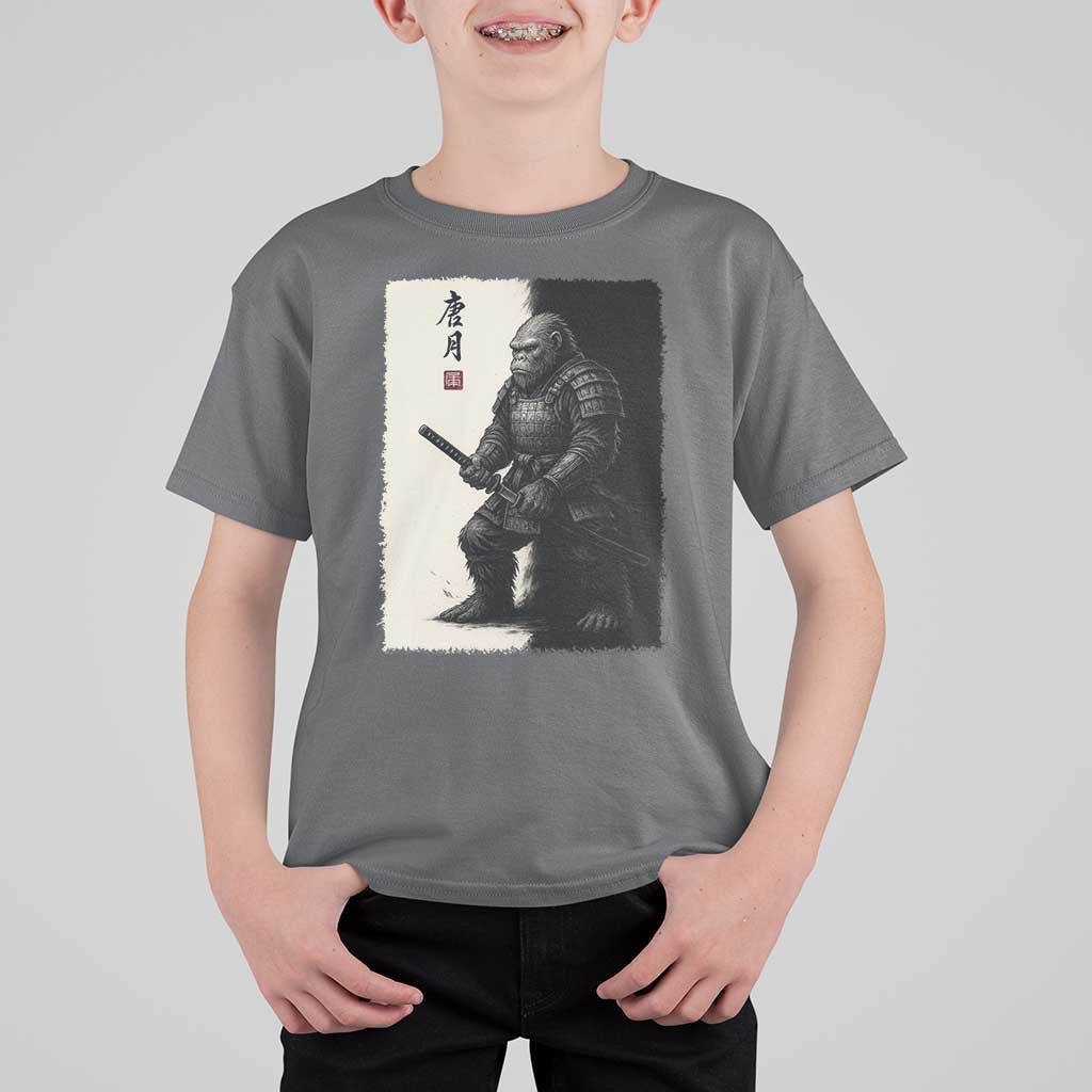 Samurai Bigfoot T Shirt For Kid Japanese Vintage Graphic Sumie Warrior Art - Wonder Print Shop