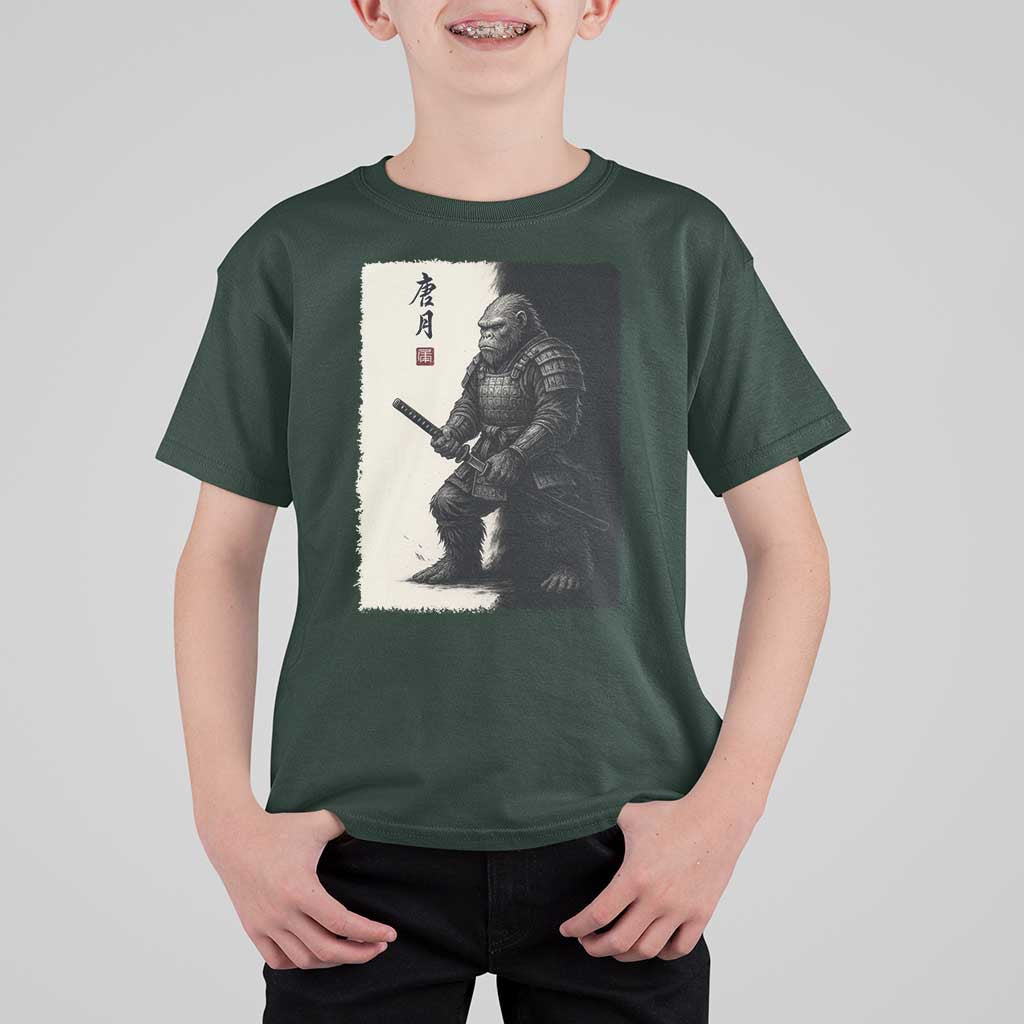 Samurai Bigfoot T Shirt For Kid Japanese Vintage Graphic Sumie Warrior Art - Wonder Print Shop