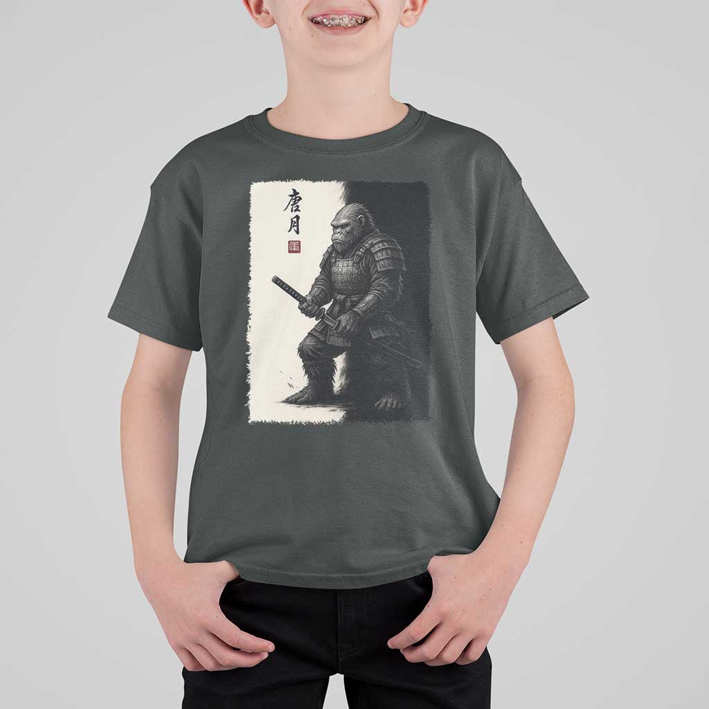 Samurai Bigfoot T Shirt For Kid Japanese Vintage Graphic Sumie Warrior Art - Wonder Print Shop