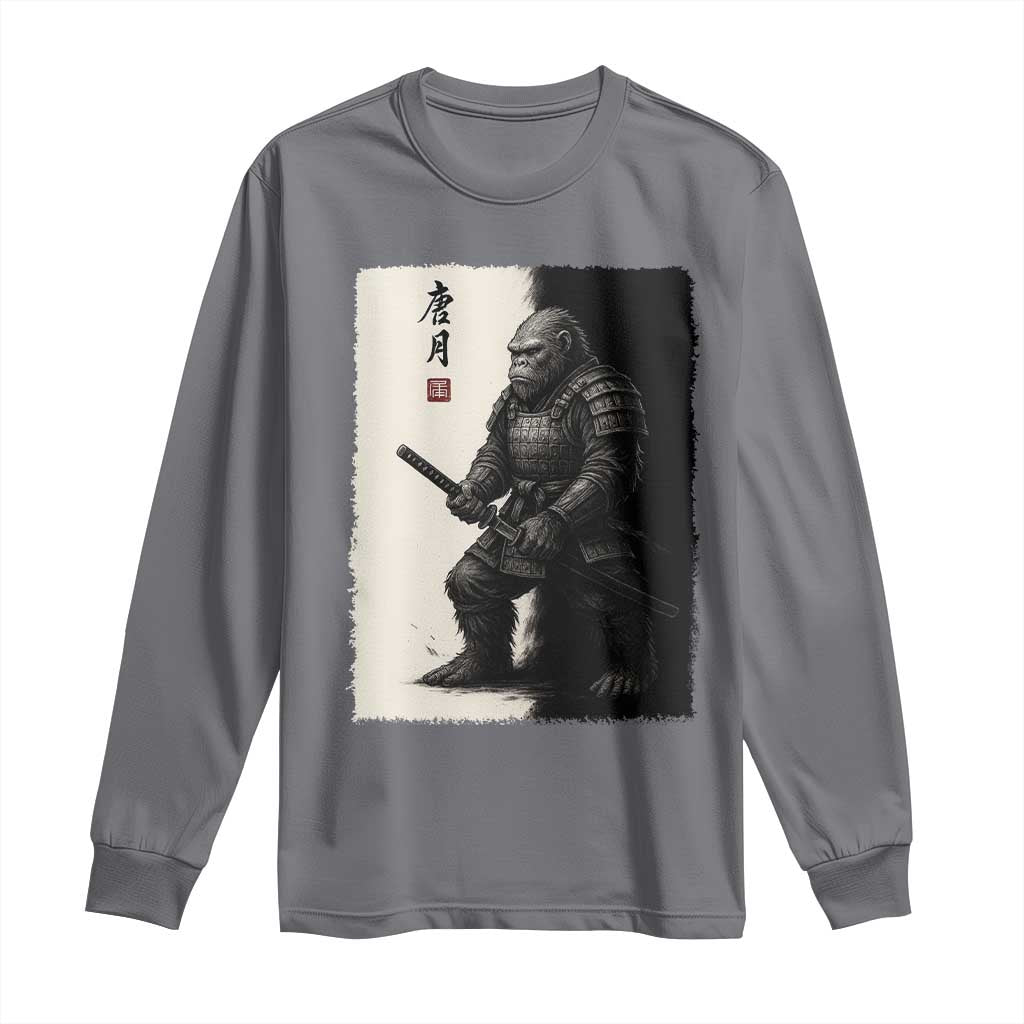 Samurai Bigfoot Long Sleeve Shirt Japanese Vintage Graphic Sumie Warrior Art - Wonder Print Shop