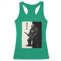 Samurai Bigfoot Racerback Tank Top Japanese Vintage Graphic Sumie Warrior Art - Wonder Print Shop