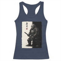 Samurai Bigfoot Racerback Tank Top Japanese Vintage Graphic Sumie Warrior Art - Wonder Print Shop