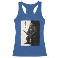 Samurai Bigfoot Racerback Tank Top Japanese Vintage Graphic Sumie Warrior Art - Wonder Print Shop