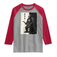 Samurai Bigfoot Raglan Shirt Japanese Vintage Graphic Sumie Warrior Art - Wonder Print Shop