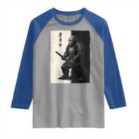 Samurai Bigfoot Raglan Shirt Japanese Vintage Graphic Sumie Warrior Art - Wonder Print Shop