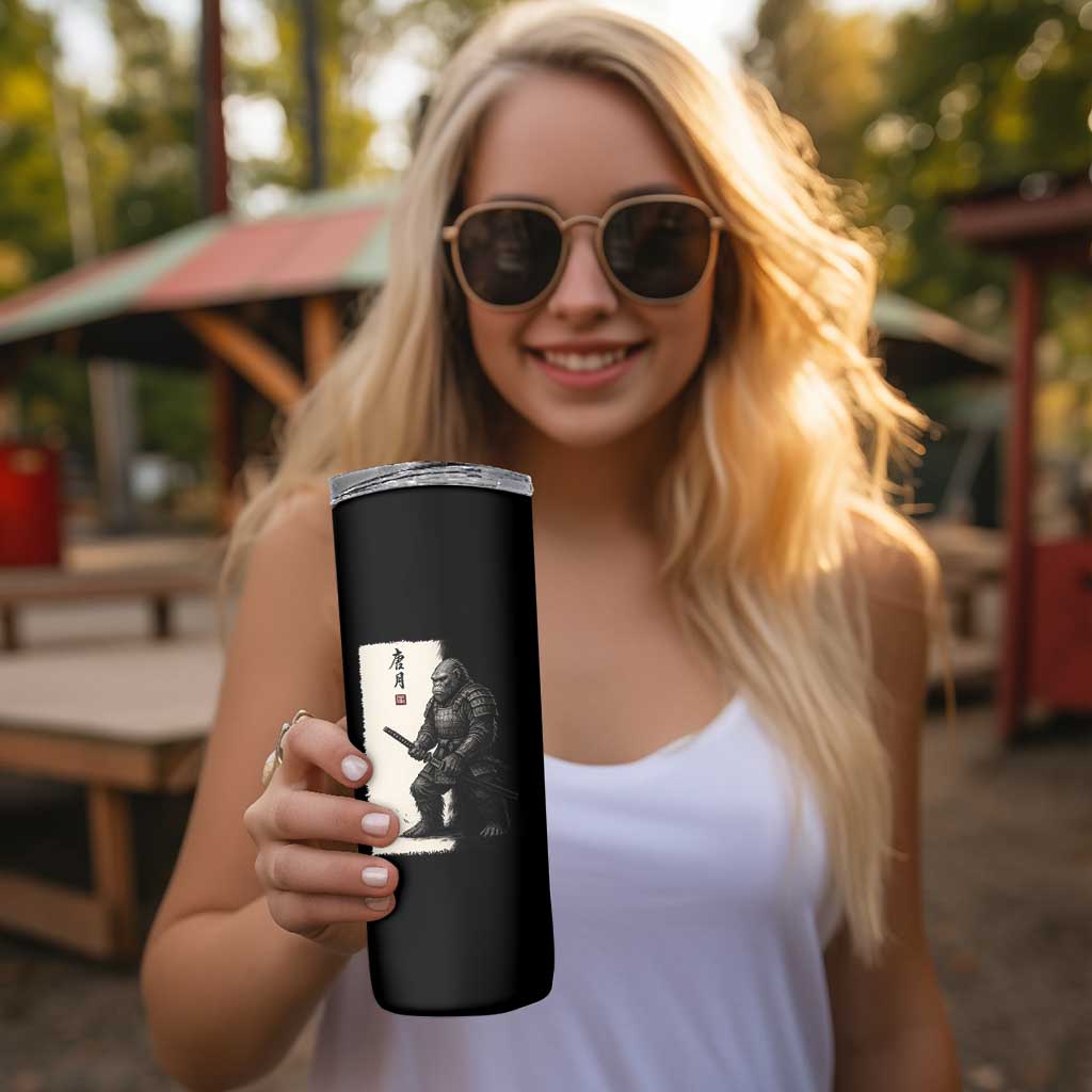 Samurai Bigfoot Skinny Tumbler Japanese Vintage Graphic Sumie Warrior Art