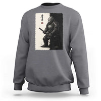 Samurai Bigfoot Sweatshirt Japanese Vintage Graphic Sumie Warrior Art - Wonder Print Shop