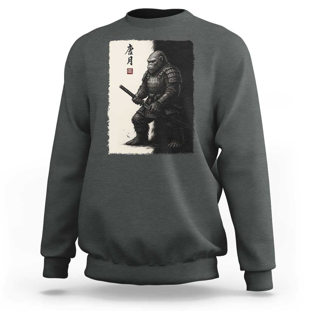 Samurai Bigfoot Sweatshirt Japanese Vintage Graphic Sumie Warrior Art - Wonder Print Shop