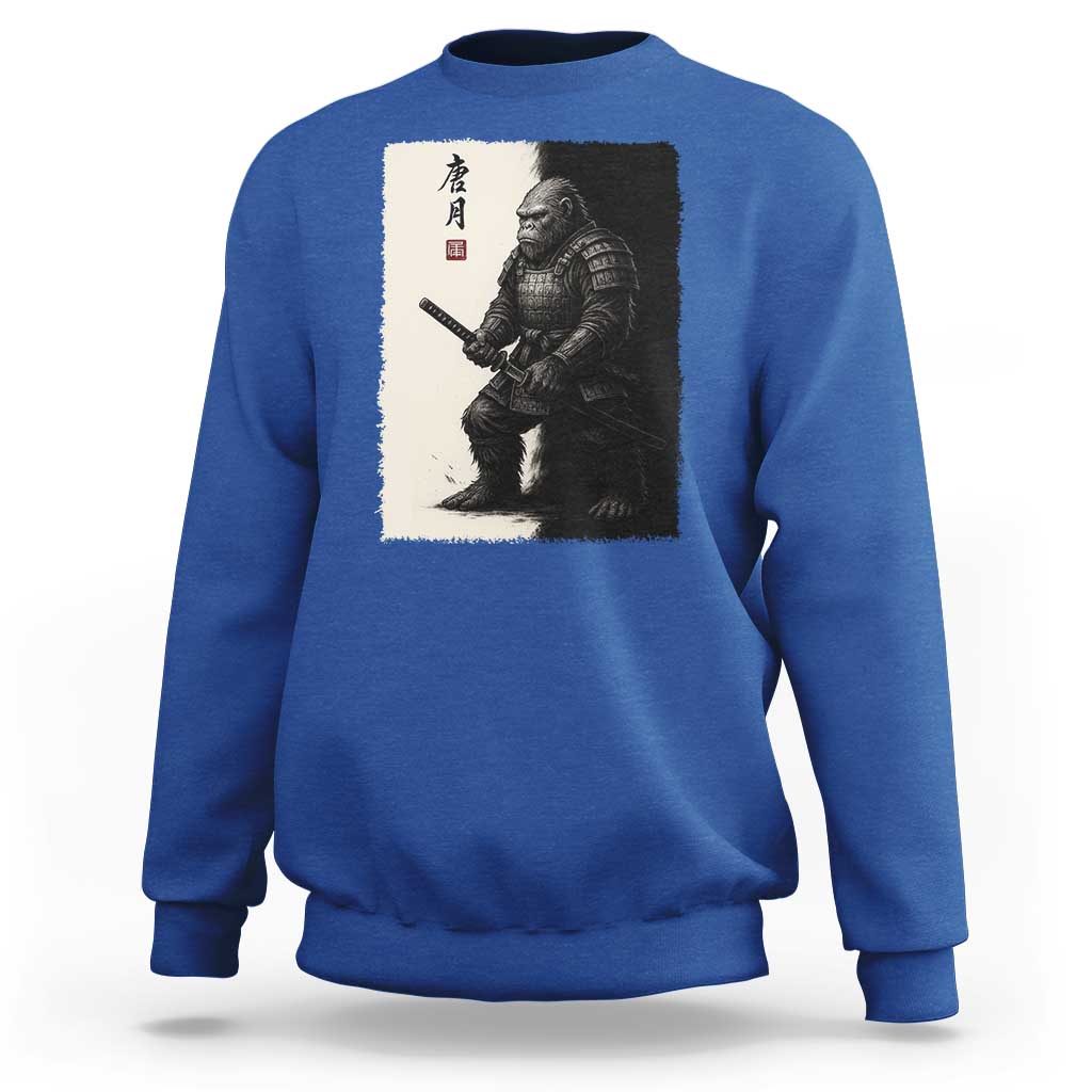 Samurai Bigfoot Sweatshirt Japanese Vintage Graphic Sumie Warrior Art - Wonder Print Shop
