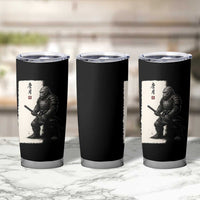 Samurai Bigfoot Tumbler Cup Japanese Vintage Graphic Sumie Warrior Art