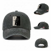 Samurai Bigfoot Washed Cotton Baseball Cap Japanese Vintage Graphic Sumie Warrior Art
