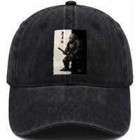 Samurai Bigfoot Washed Cotton Baseball Cap Japanese Vintage Graphic Sumie Warrior Art