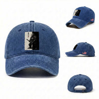 Samurai Bigfoot Washed Cotton Baseball Cap Japanese Vintage Graphic Sumie Warrior Art