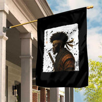 Afro American Samurai Garden Flag Japanese Vintage Graphic Sumie Katana - Wonder Print Shop