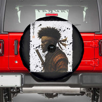 Afro American Samurai Spare Tire Cover Japanese Vintage Graphic Sumie Katana - Wonder Print Shop