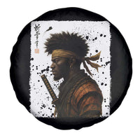 Afro American Samurai Spare Tire Cover Japanese Vintage Graphic Sumie Katana - Wonder Print Shop