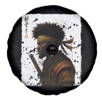 Afro American Samurai Spare Tire Cover Japanese Vintage Graphic Sumie Katana - Wonder Print Shop