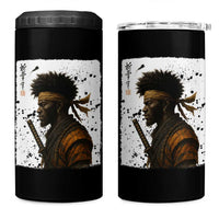 Afro American Samurai 4 in 1 Can Cooler Tumbler Japanese Vintage Graphic Sumie Katana