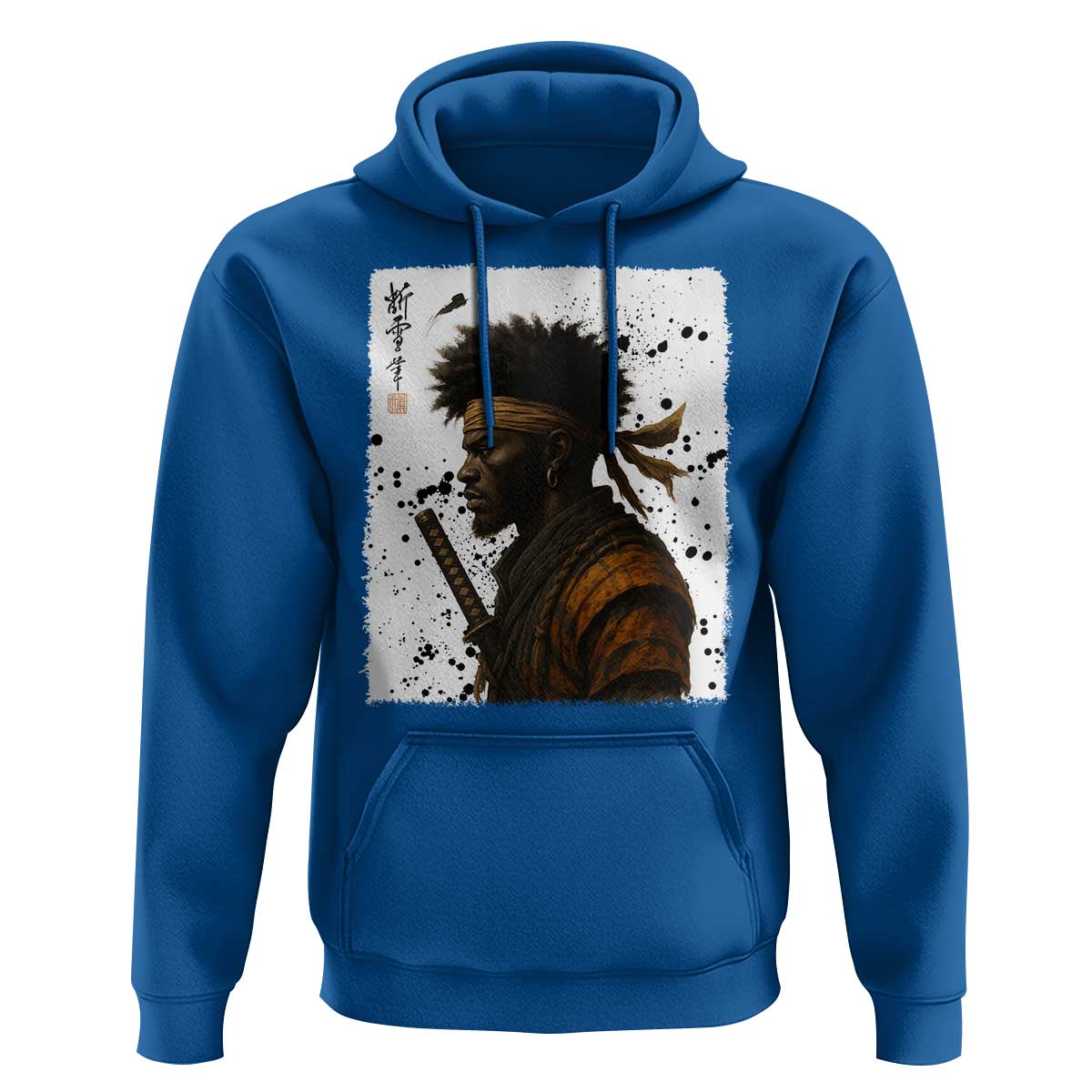 Afro American Samurai Hoodie Japanese Vintage Graphic Sumie Katana - Wonder Print Shop