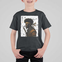 Afro American Samurai T Shirt For Kid Japanese Vintage Graphic Sumie Katana - Wonder Print Shop