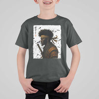 Afro American Samurai T Shirt For Kid Japanese Vintage Graphic Sumie Katana - Wonder Print Shop
