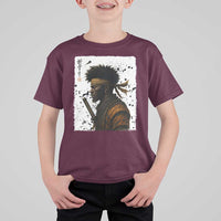 Afro American Samurai T Shirt For Kid Japanese Vintage Graphic Sumie Katana - Wonder Print Shop