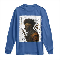 Afro American Samurai Long Sleeve Shirt Japanese Vintage Graphic Sumie Katana - Wonder Print Shop