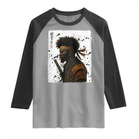 Afro American Samurai Raglan Shirt Japanese Vintage Graphic Sumie Katana - Wonder Print Shop