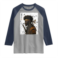 Afro American Samurai Raglan Shirt Japanese Vintage Graphic Sumie Katana - Wonder Print Shop