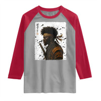 Afro American Samurai Raglan Shirt Japanese Vintage Graphic Sumie Katana - Wonder Print Shop