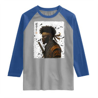 Afro American Samurai Raglan Shirt Japanese Vintage Graphic Sumie Katana - Wonder Print Shop