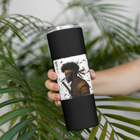 Afro American Samurai Skinny Tumbler Japanese Vintage Graphic Sumie Katana