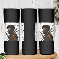 Afro American Samurai Skinny Tumbler Japanese Vintage Graphic Sumie Katana