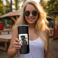 Afro American Samurai Skinny Tumbler Japanese Vintage Graphic Sumie Katana