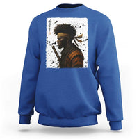 Afro American Samurai Sweatshirt Japanese Vintage Graphic Sumie Katana - Wonder Print Shop