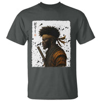 Afro American Samurai T Shirt Japanese Vintage Graphic Sumie Katana - Wonder Print Shop