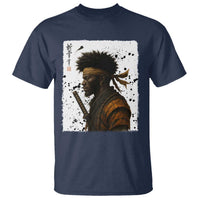 Afro American Samurai T Shirt Japanese Vintage Graphic Sumie Katana - Wonder Print Shop