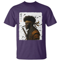 Afro American Samurai T Shirt Japanese Vintage Graphic Sumie Katana - Wonder Print Shop