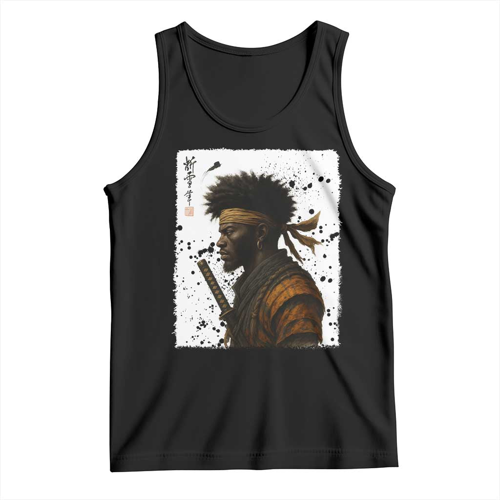 Afro American Samurai Tank Top Japanese Vintage Graphic Sumie Katana - Wonder Print Shop