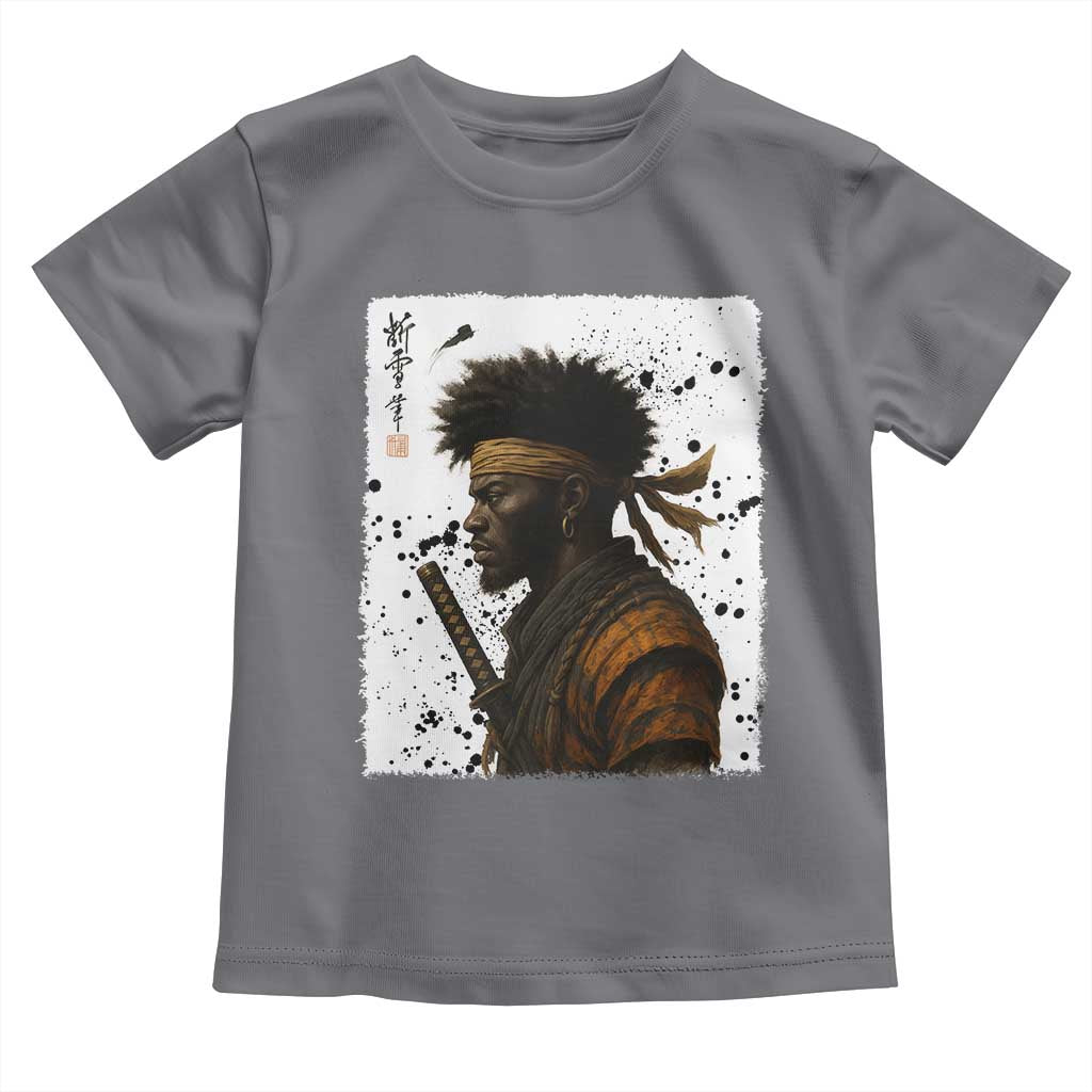 Afro American Samurai Toddler T Shirt Japanese Vintage Graphic Sumie Katana - Wonder Print Shop