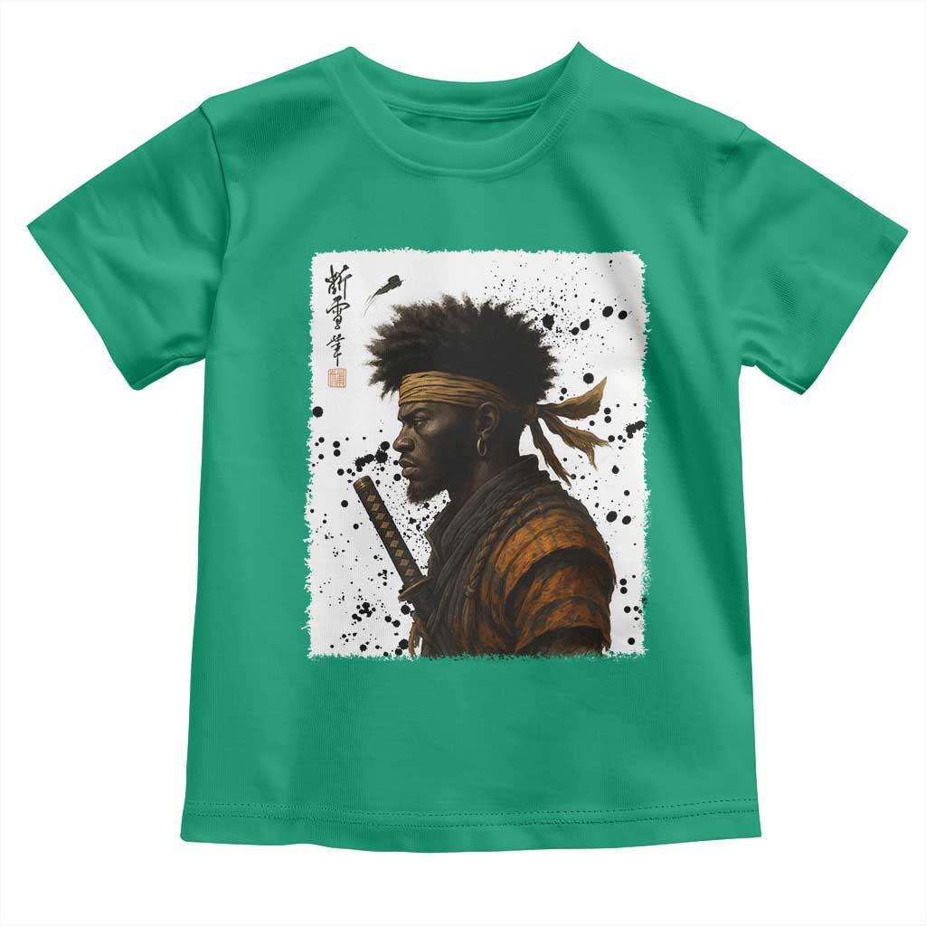 Afro American Samurai Toddler T Shirt Japanese Vintage Graphic Sumie Katana - Wonder Print Shop