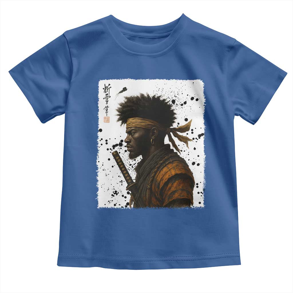 Afro American Samurai Toddler T Shirt Japanese Vintage Graphic Sumie Katana - Wonder Print Shop