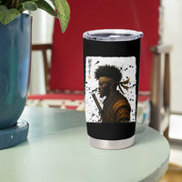 Afro American Samurai Tumbler Cup Japanese Vintage Graphic Sumie Katana