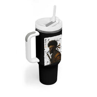 Afro American Samurai Tumbler With Handle Japanese Vintage Graphic Sumie Katana
